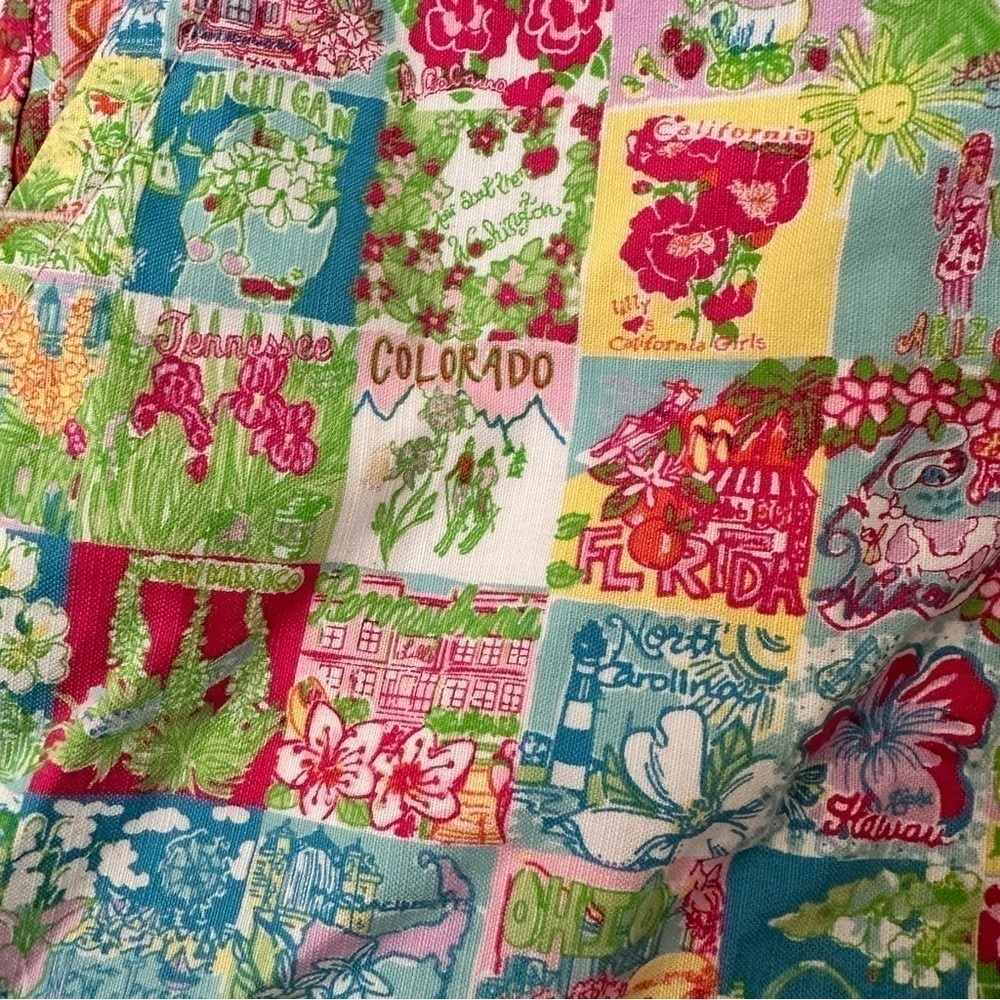 Lilly Pulitzer State Of Mind Patchwork Shorts Womens 0 - Picture 7 of 10